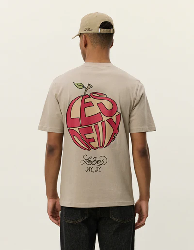 Tee-Shirt en Coton Beige Imprimé Dos LES DEUX – Image 2