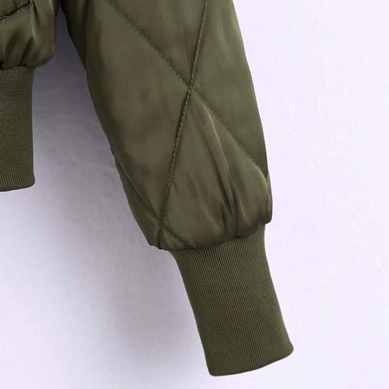 Blouson de bombardier à carreaux pour femme – Image 4