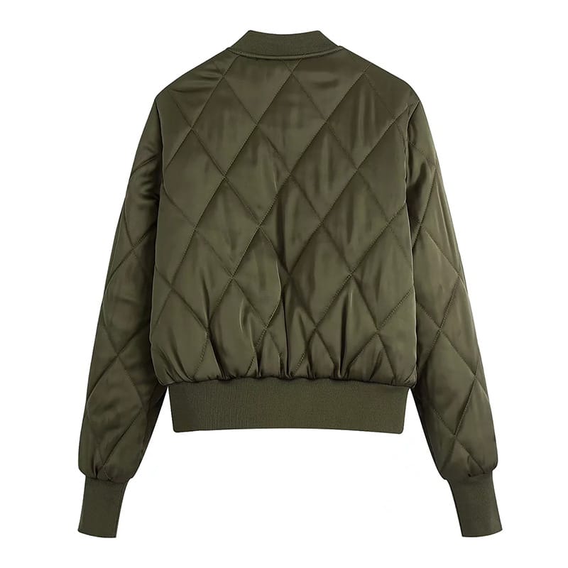 Blouson de bombardier à carreaux pour femme – Image 2