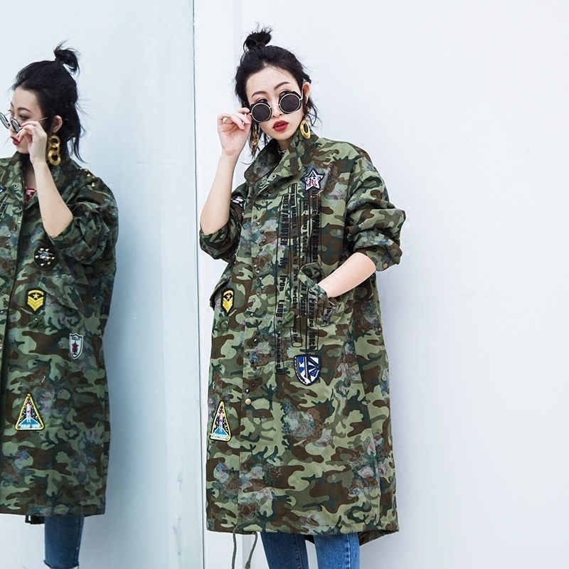 Manteau militaire over size pour femme – Image 3