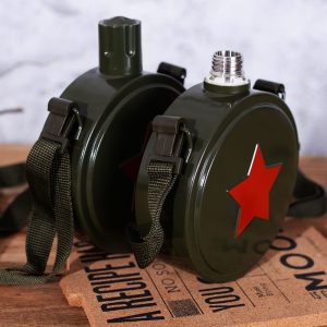 Gourde militaire ronde en acier inoxydable