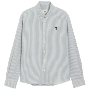 Chemise Rayée Noir/Blanc Col boutonné AMI PARIS