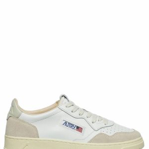 Baskets Médalist Low En Daim Et Cuir Blanc Et Ecru AUTRY