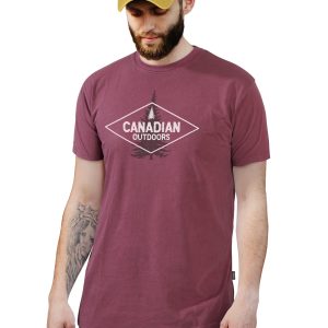 Le t-shirt « CANADIAN OUTDOORS » – En bordeaux