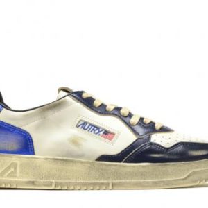 BASKETS MEDALIST LOW SUPER VINTAGE WHISPER BLANC MARINE ET BLEU IRISE AUTRY