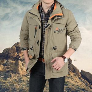 Manteau militaire homme à poches multiples