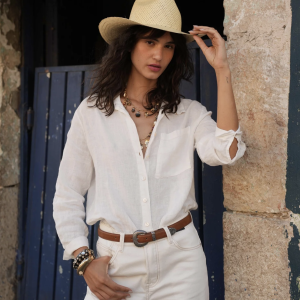 Chemise Louise (lin blanc)