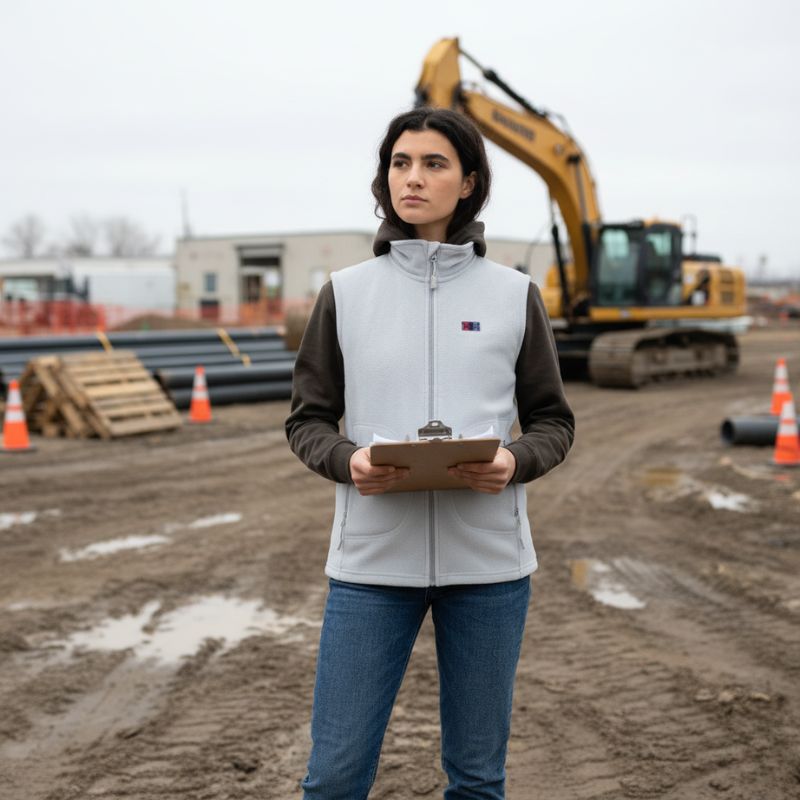 Gilet micropolaire echo responsable – unisex – Gris – Image 3