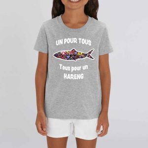 T-shirt Enfant – 100% coton Bio 155g/m² – Un pour tous Tous pour un hareng