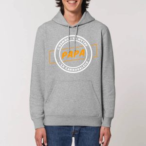 Sweat à capuche unisexe avec poche ventrale – Bio 280 g/m² – Papa l’homme le mythe le carnavaleux