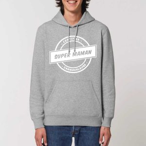 Sweat à capuche unisexe avec poche ventrale – Bio 280 g/m² – Maman la femme la légende la carnavaleuse