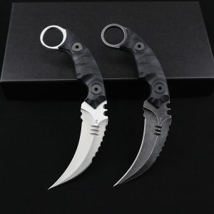 Couteau de karambit 9Cr18MOV Noir