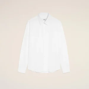 Chemise en Popeline de Coton Blanche AMI PARIS