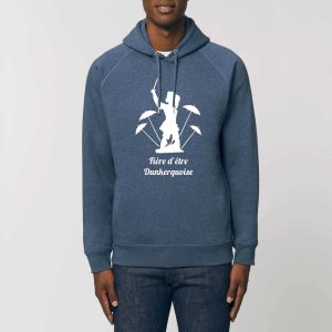 Sweat à capuche unisexe avec poches latérales – Bio 300g/m² – Fière d&rsquo;être dunkerquoise