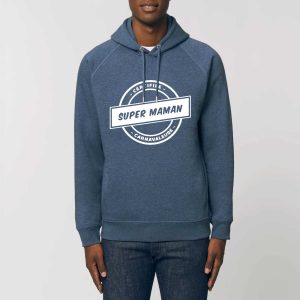 Sweat à capuche unisexe avec poches latérales – Bio 300g/m² – Certifiée super maman carnavaleuse