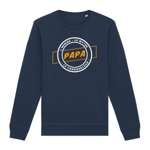 Sweat-shirt unisexe – Bio 280g/m² – Papa l&rsquo;homme le mythe le carnavaleux
