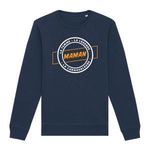 Sweat-shirt unisexe – Bio 280g/m² – Maman la femme la légende la carnavaleuse