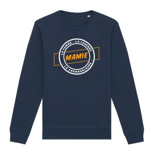Sweat-shirt unisexe – Bio 280g/m² – Mamie la femme la légende la carnavaleuse