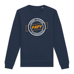 Sweat-shirt unisexe – Bio 280g/m² –  Papy l&rsquo;homme le mythe le carnavaleux