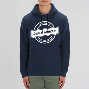Sweat à capuche unisexe avec poche ventrale – Bio 350 g/m² – Certifiée super maman carnavaleuse