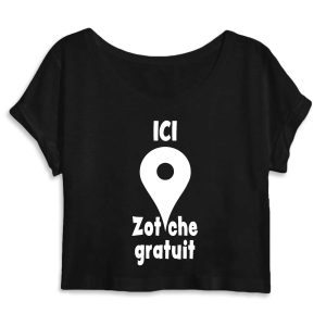 Crop Top Femme – 100% coton Bio 120g/m² – Ici zot&rsquo;che gratuit