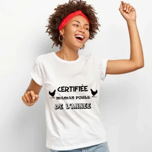 T-shirt Certifiée Maman Poule de l&rsquo;année