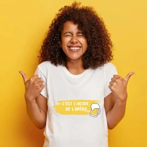 T-shirt Femme C&rsquo;est l&rsquo;heure de l&rsquo;apéro