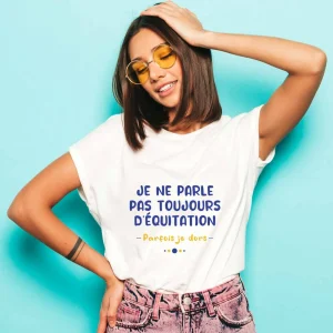 T-shirt Femme Je ne parle pas toujours d’équitation parfois je dors