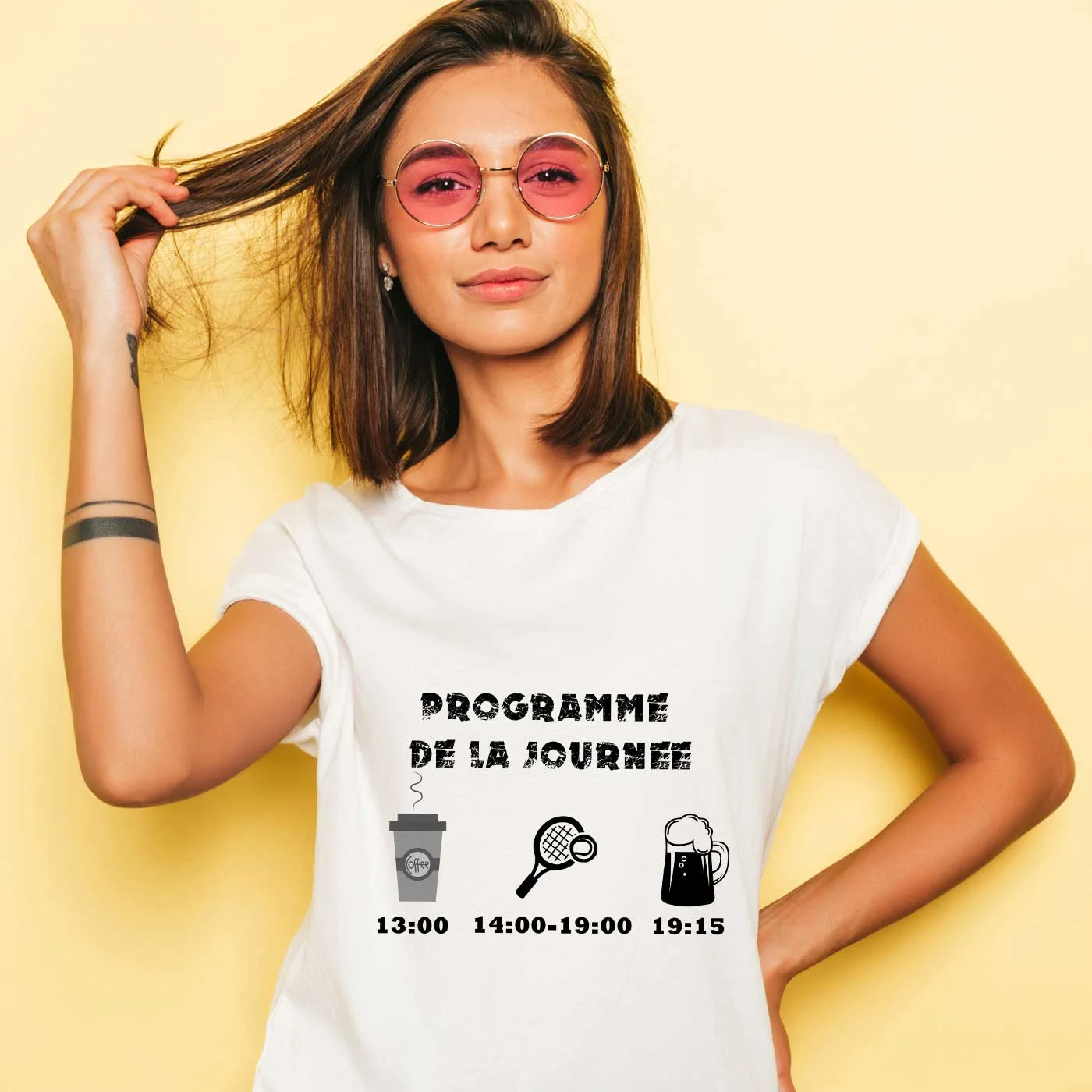 T-shirt Femme Programme de la journée tennis