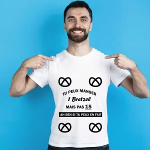 T-shirt Homme Tu peux manger un Bretzel, mais pas quinze