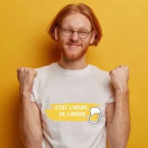 T-shirt Homme C&rsquo;est l&rsquo;heure de l&rsquo;apéro