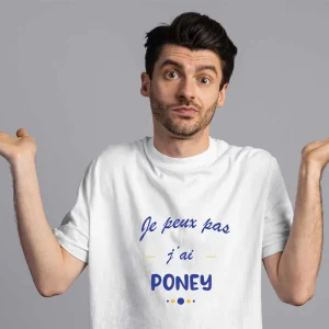 T-shirt-Homme Je peux pas j’ai poney