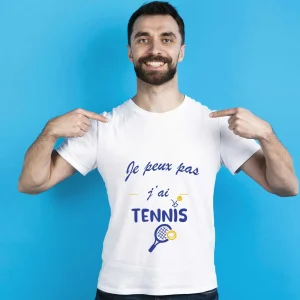T-shirt Homme Je peux pas j&rsquo;ai tennis