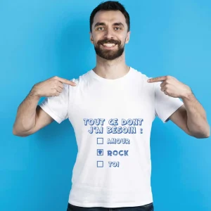 T-shirt Homme Tout ce dont j&rsquo;ai besoin c&rsquo;est du rock