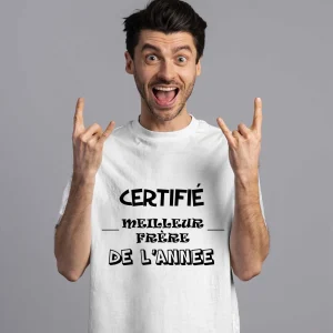 T-shirt Certifié meilleur frère de l&rsquo;année