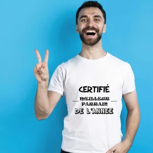 T-shirt Certifié meilleur parrain de l&rsquo;année