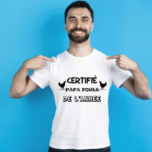 T-shirt Certifié Papa poule de l’année