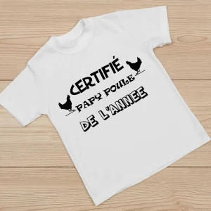T-shirt Certifié papy poule de l’année