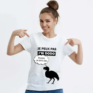 T-shirt Femme Je peux pas j&rsquo;ai dodo