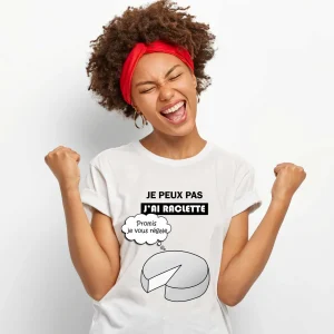 T-shirt Femme Je peux pas j&rsquo;ai raclette