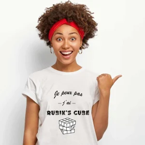 T-shirt Femme Je peux pas j&rsquo;ai rubik&rsquo;s cube