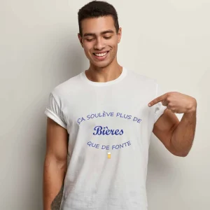 T-shirt Homme Ça soulève plus de bières que de fontes