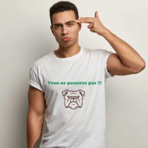 T-shirt Homme Chien Vous ne passerez pas