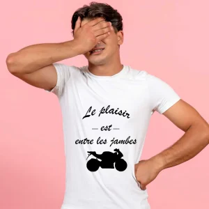 T-shirt Homme moto Le plaisir est entre les jambes