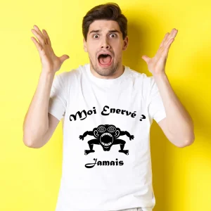 T-shirt Homme Singe Moi énervé ? Jamais