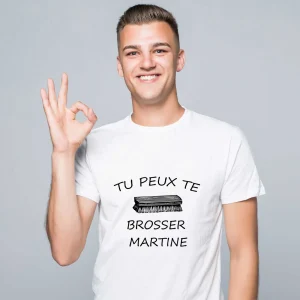 T-shirt Homme Tu peux te brosser Martine