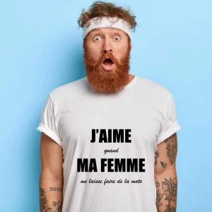 T-shirt J&rsquo;aime quand ma femme me laisse faire de la moto