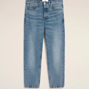 Jean coupe tapered en denim indigo délavé AMI PARIS