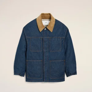 Veste Denim Rembourrée Bleue AMI PARIS