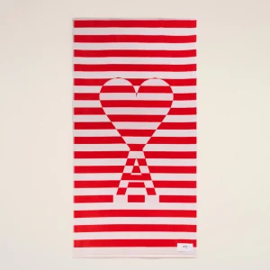 Serviette De Plage Blanche Ami de Coeur En Coton AMI PARIS
